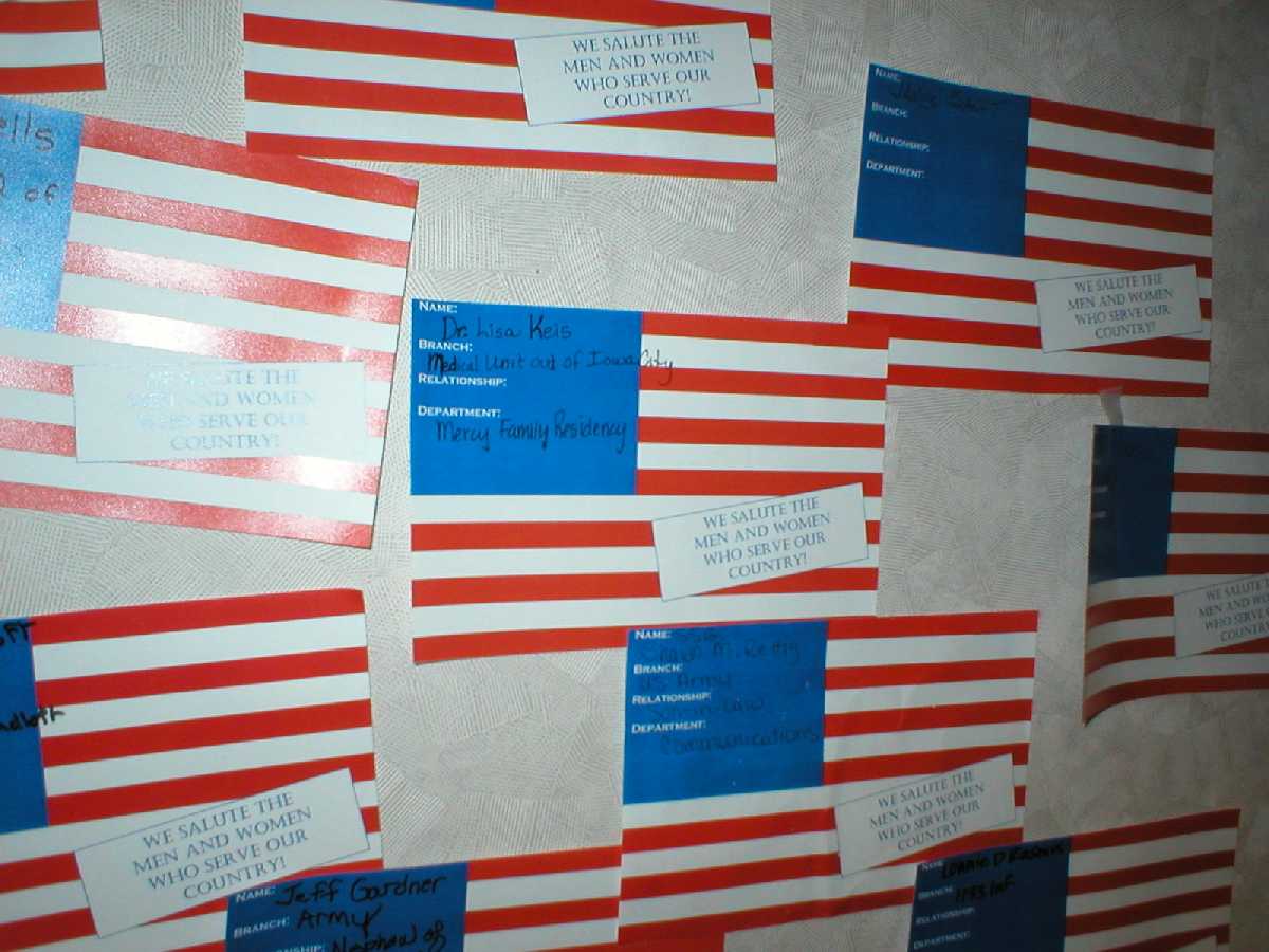 My name on the Wall of
Flags